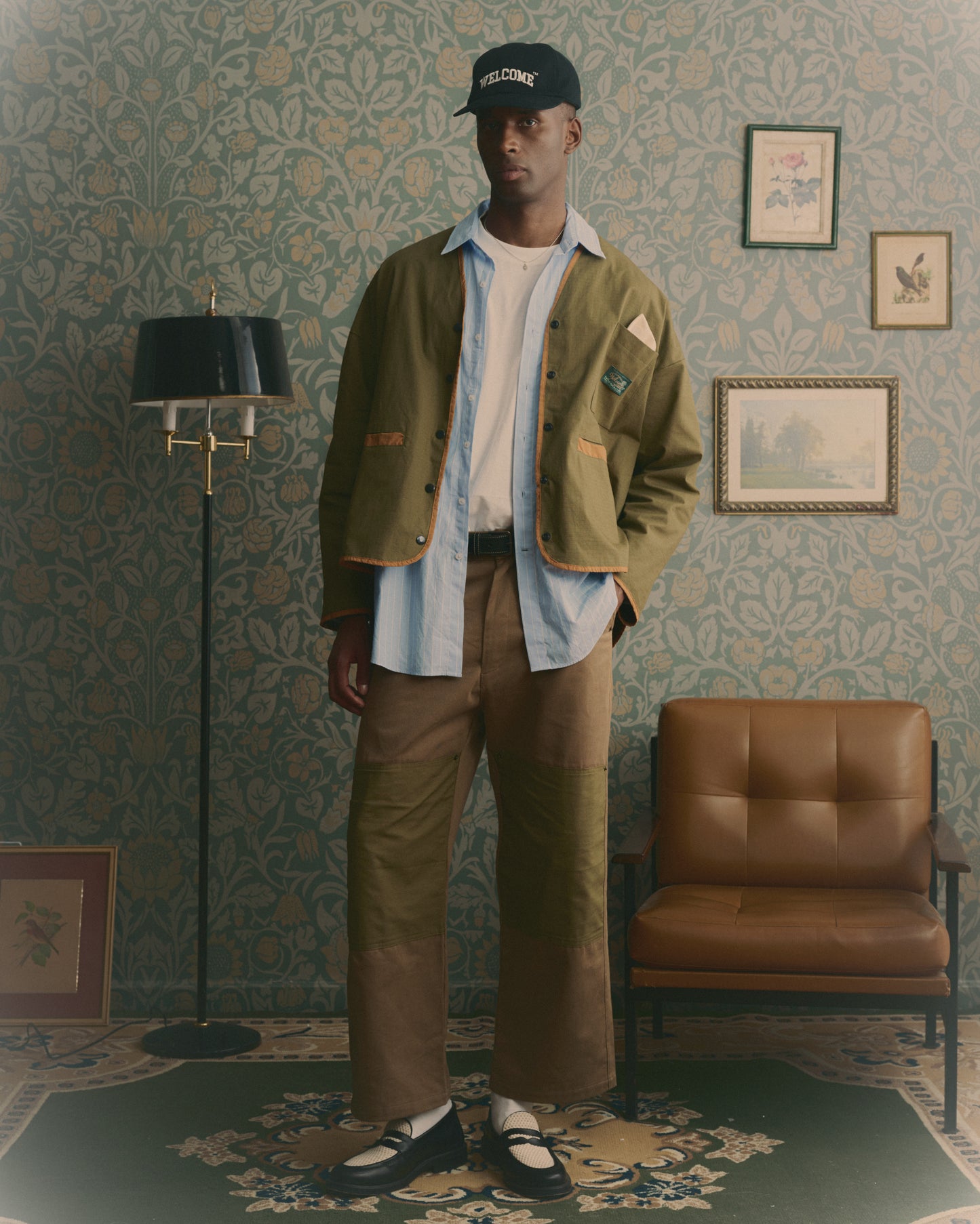 Calça Wide Chino Patchwork