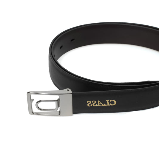 LEATHER BELT "CLASS INVERSO" BLACK