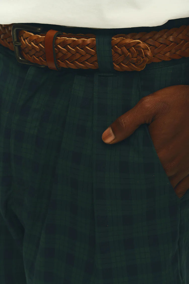 Bermuda Alfaiataria Dupla Prega - Irish Plaid