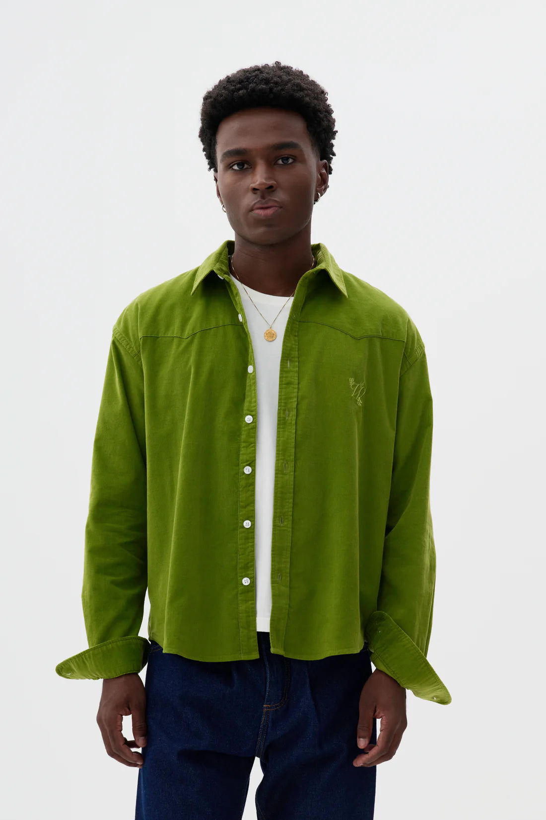 Camisa Overshirt Veludo Cotele ML - Verde