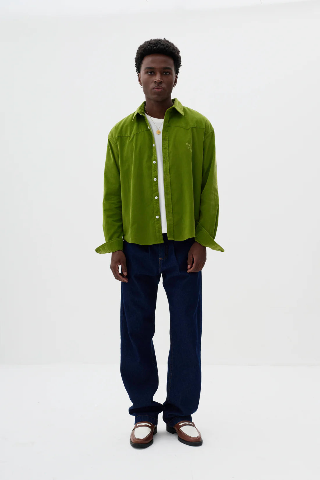 Camisa Overshirt Veludo Cotele ML - Verde