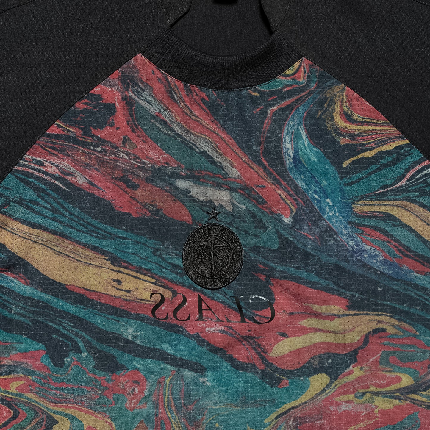 T-Shirt "Marble Jersey" Black & Colorful