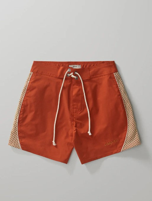 Curved Mesh Boardshorts - Terracota
