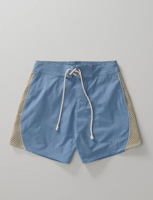 Curved Mesh Boardshorts - Light Blue