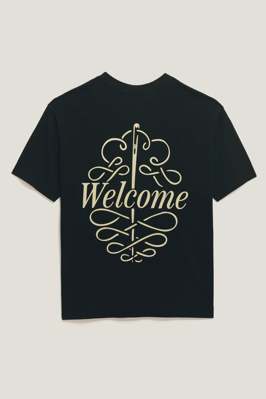 T-Shirt Regular Fit Needlework - Preta