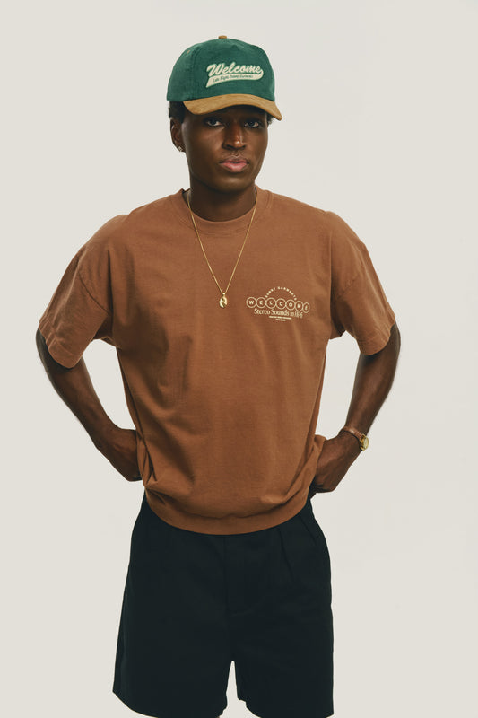 T-Shirt Boxy Fit Stereo Sounds - Marrom