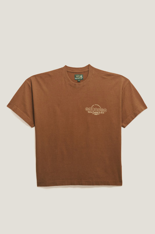T-Shirt Boxy Fit Stereo Sounds - Marrom