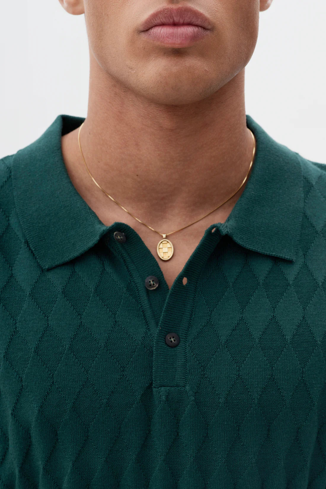 Polo Tricô Quadriculada As - Verde