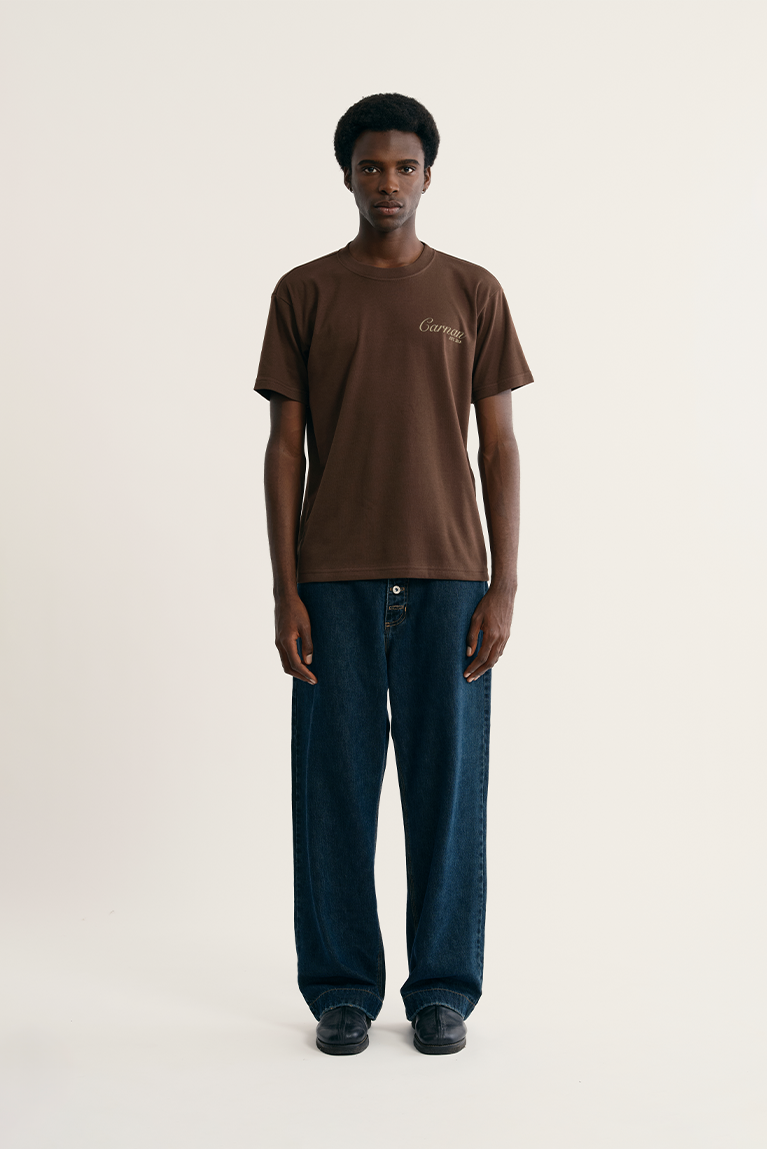 Lace Stamp Heavy T-Shirt - Brown