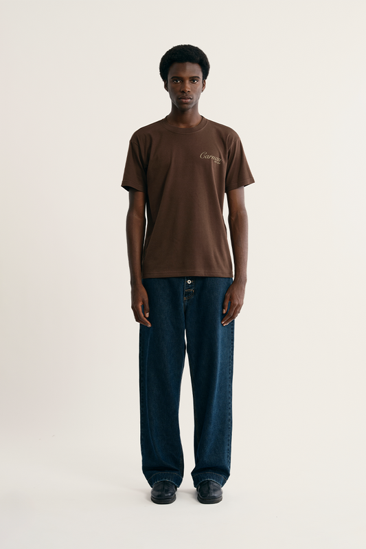 Lace Stamp Heavy T-Shirt - Brown