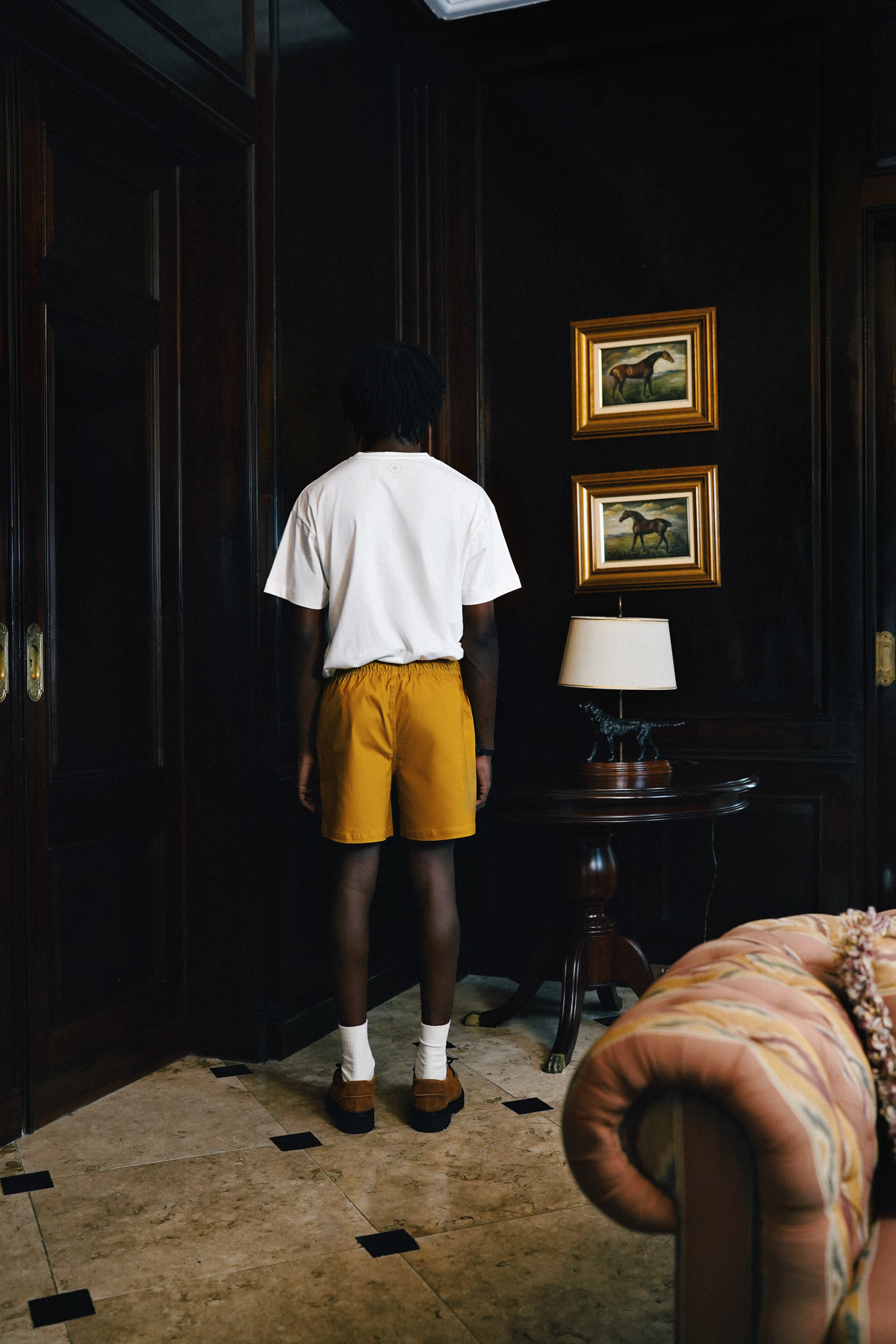 Shorts Sarja Elástico - Ocre