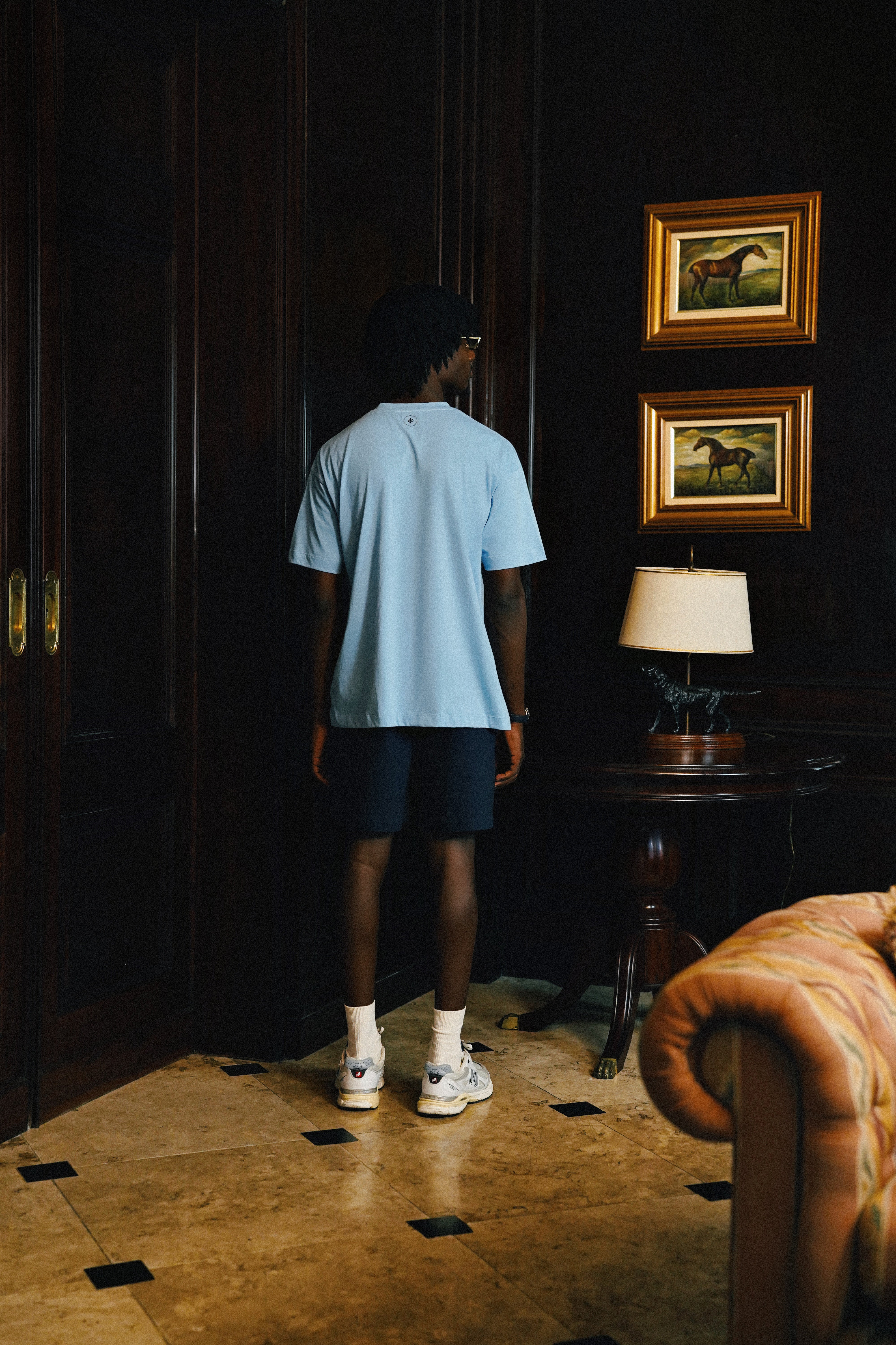 Shorts Sarja Elástico - Azul Marinho