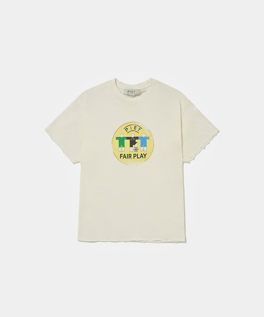 Fair Play Raw Edge T-shirt Bone White