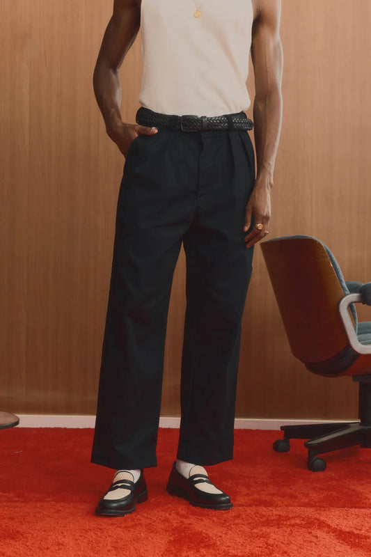 Calça Alfaiataria Dupla Prega - Preta