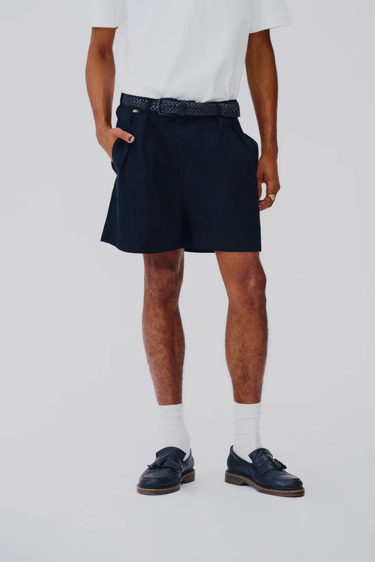 Bermuda Alfaiataria Dupla Prega - Preta