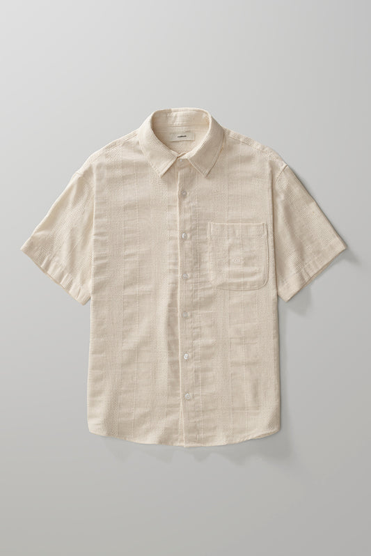 Textured Short Sleeve Shirt - Off White
