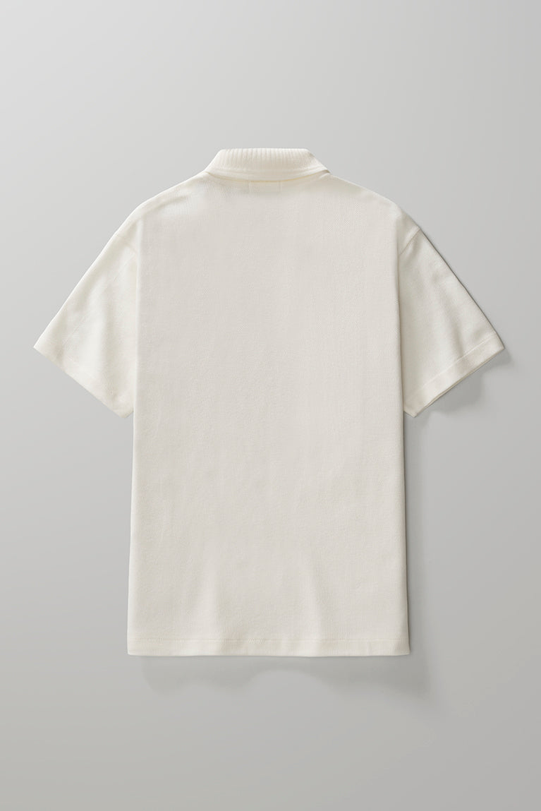 Embroided Piquet Polo - Off White