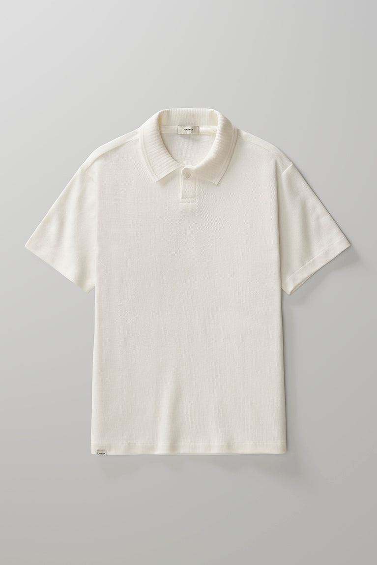 Embroided Piquet Polo - Off White