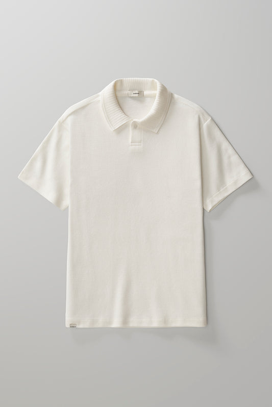 Embroided Piquet Polo - Off White