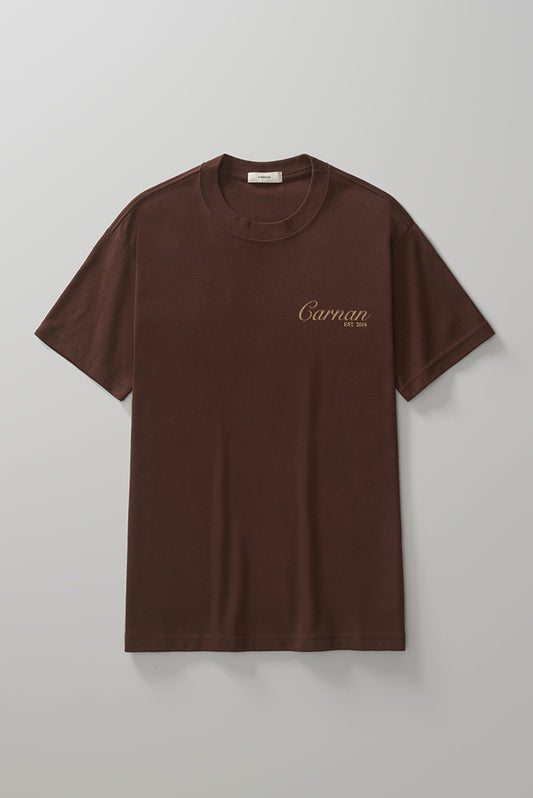 Lace Stamp Heavy T-Shirt - Brown