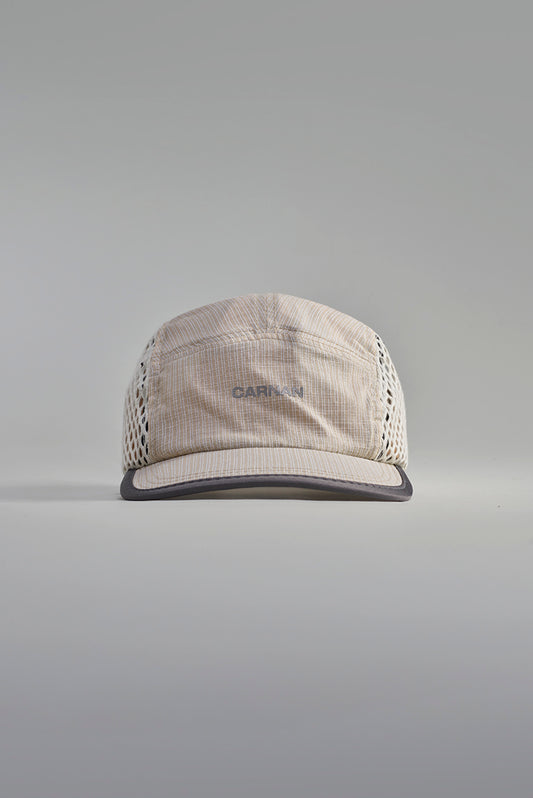 Plaid Mesh Hat - Beige