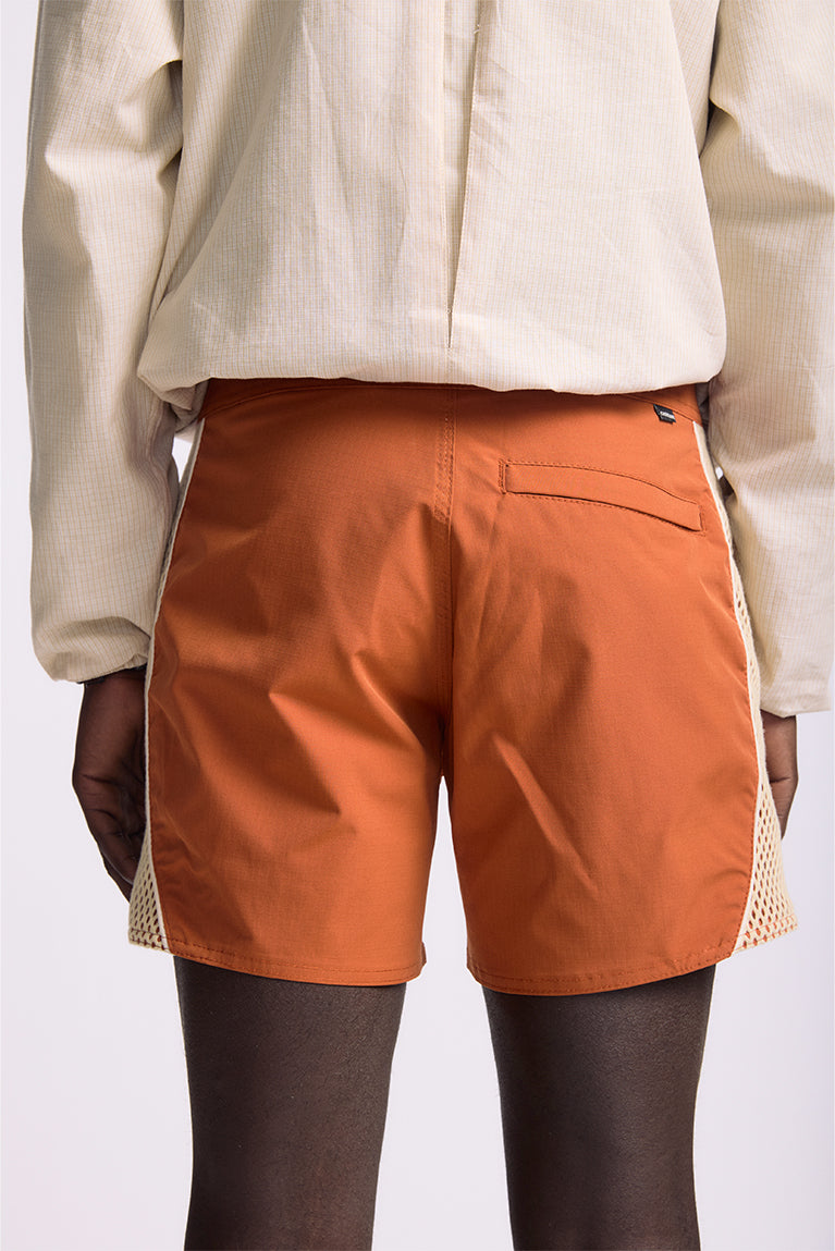 Curved Mesh Boardshorts - Terracota