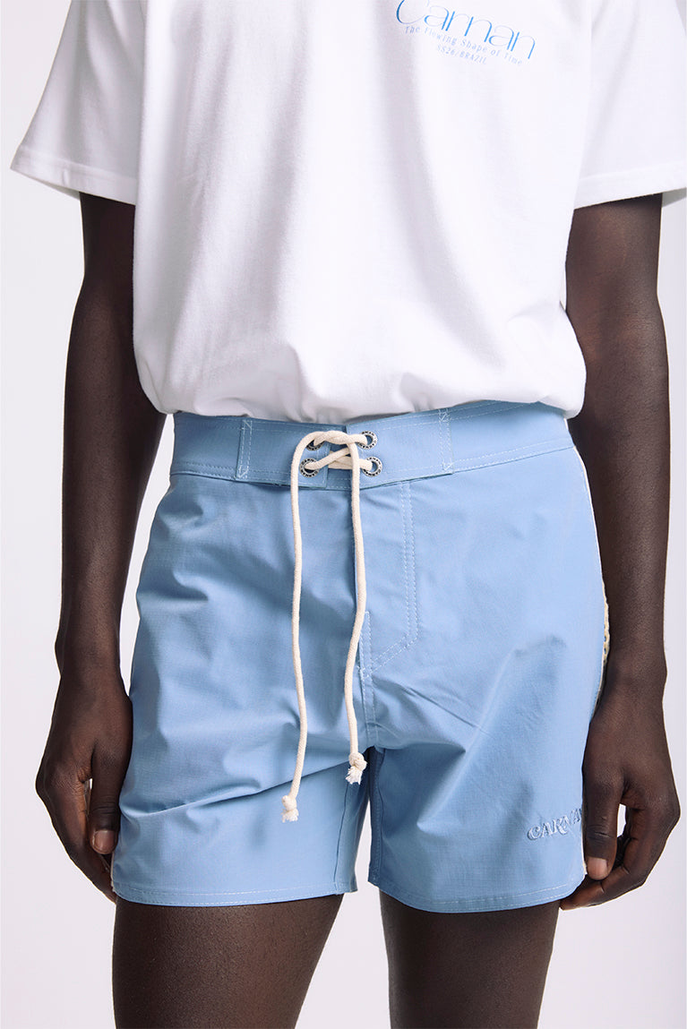 Curved Mesh Boardshorts - Light Blue