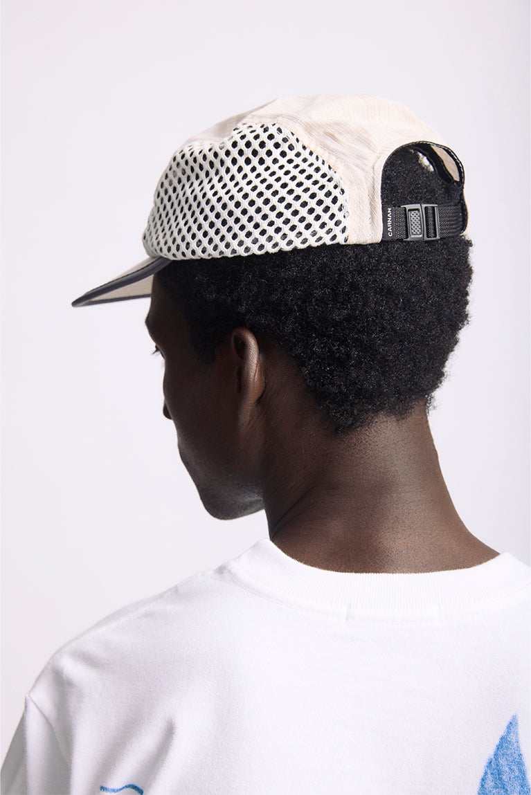 Plaid Mesh Hat - Beige