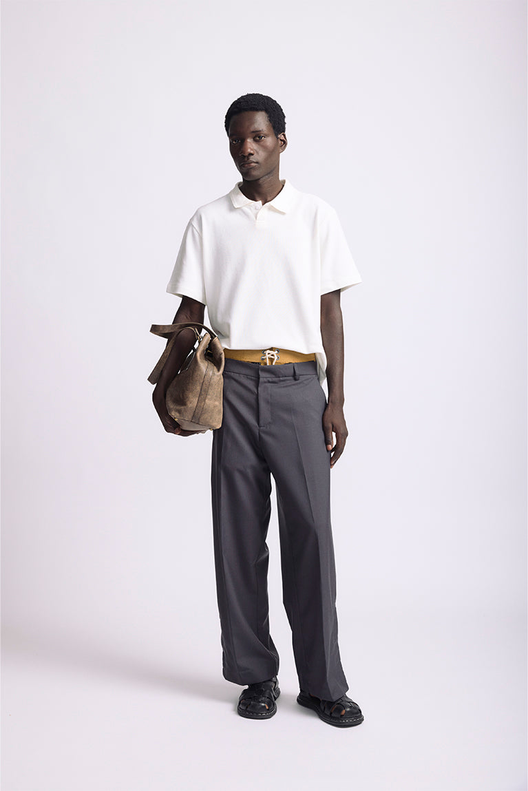 Embroided Piquet Polo - Off White