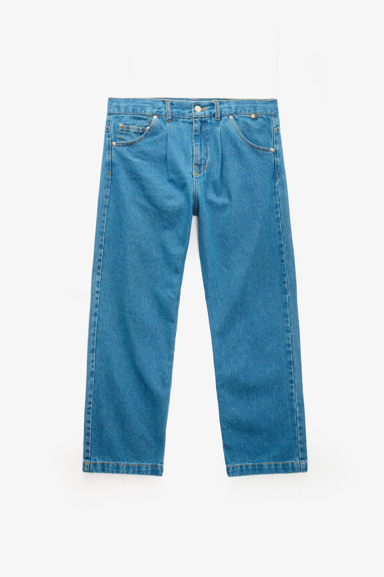 Calça Jeans Sunny com Prega Única - Azul Médio