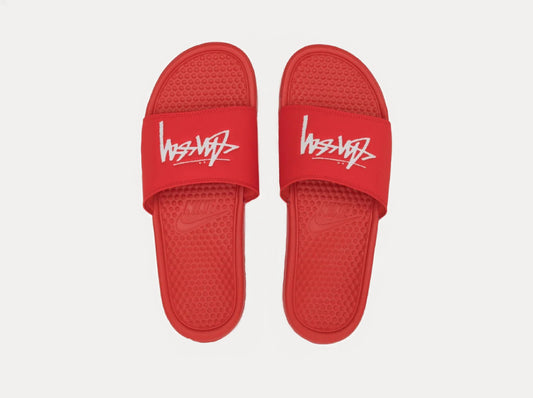 Nike Benassi x Stussy Slide - Red
